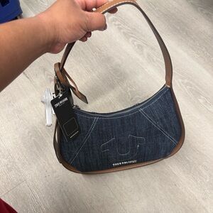 True Religion Denim Hobo Bag - Blue and Brown